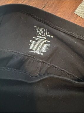 Time and Tru Black Maternity Sweatpants - L (12-14)